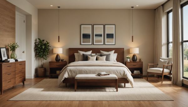 Bois chaleureux et design moderne dans nos chambres douces